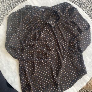 Adrianna Papell Black and Gold Women's Top with hearts